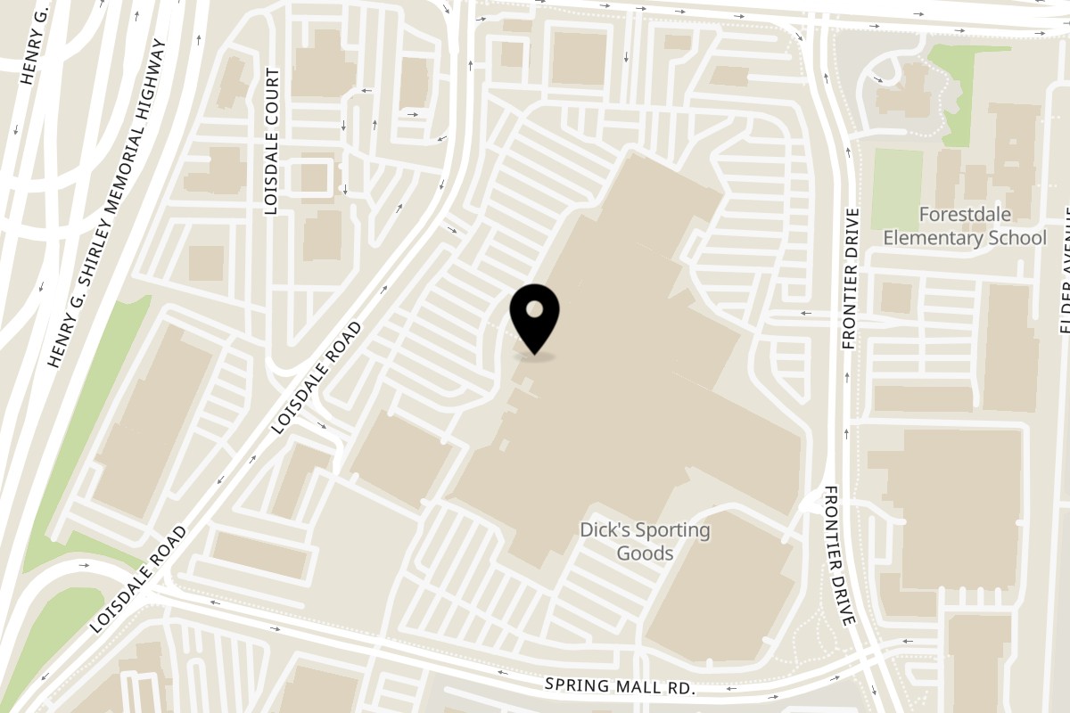 Map showing the location of Jammin Island BBQ on 6758 Springfield Mall in Springfield